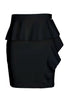 Black slim mini skirt in stretch technical fabric