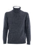 Maglia dolcevita antracite a collo alto in misto cashmere