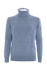 Maglia dolcevita azzurra a collo alto in misto cashmere