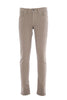 Pantalone cinque tasche kaki in gabardina di cotone stretch con toppe