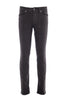 Pantalone cinque tasche marrone in gabardina di cotone stretch con toppe