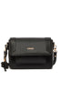 Eco-friendly black messenger bag with charm