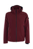Bomber liscio rosso impermeabile con cappuccio staccabile