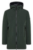 Trench liscio verde in Primaloft minimal e sofisticato