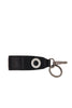 Black leather keychain with metal insert