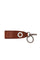 Brown leather keychain with metal insert