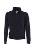 Felpa blu navy in cotone con zip