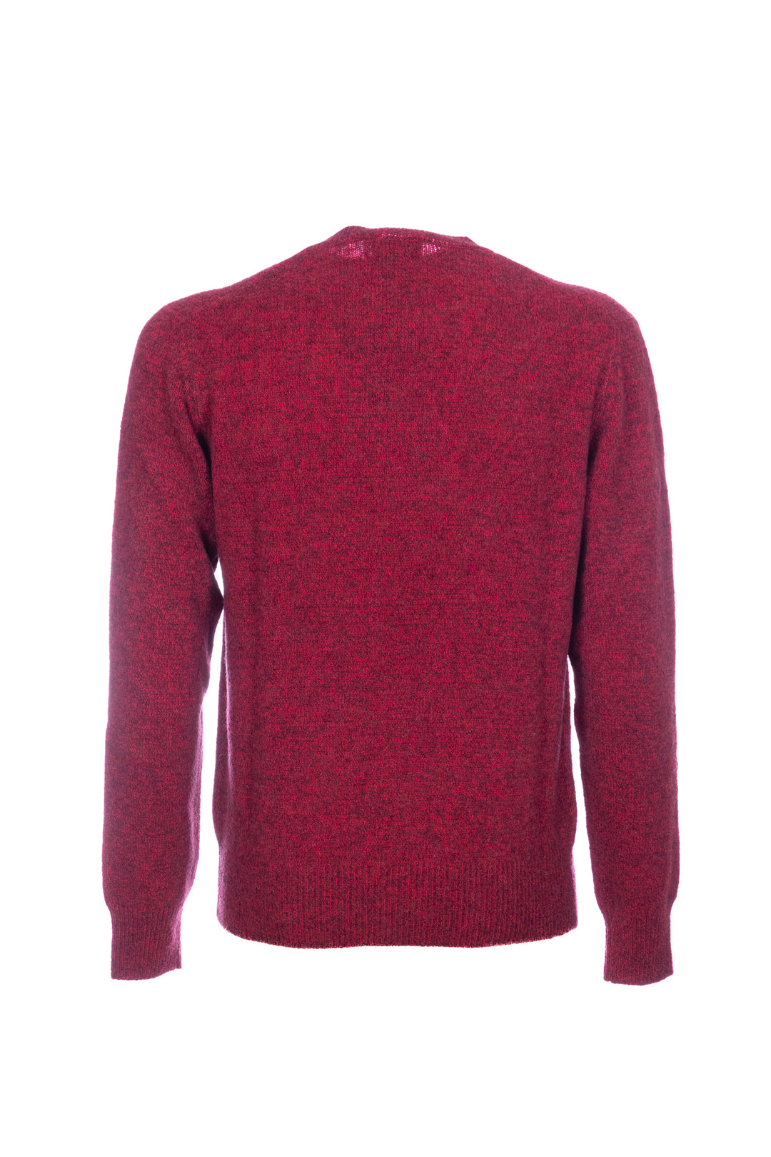 Maglia girocollo bouclé rossa in lana