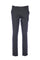 Black micro pin cotton trousers with elastic waist