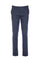 Navy blue micro pin cotton trousers with elastic waist