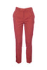 Pantaloni slim in pied de poule arancio e fucsia