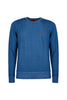 Solid blue wool crewneck sweater