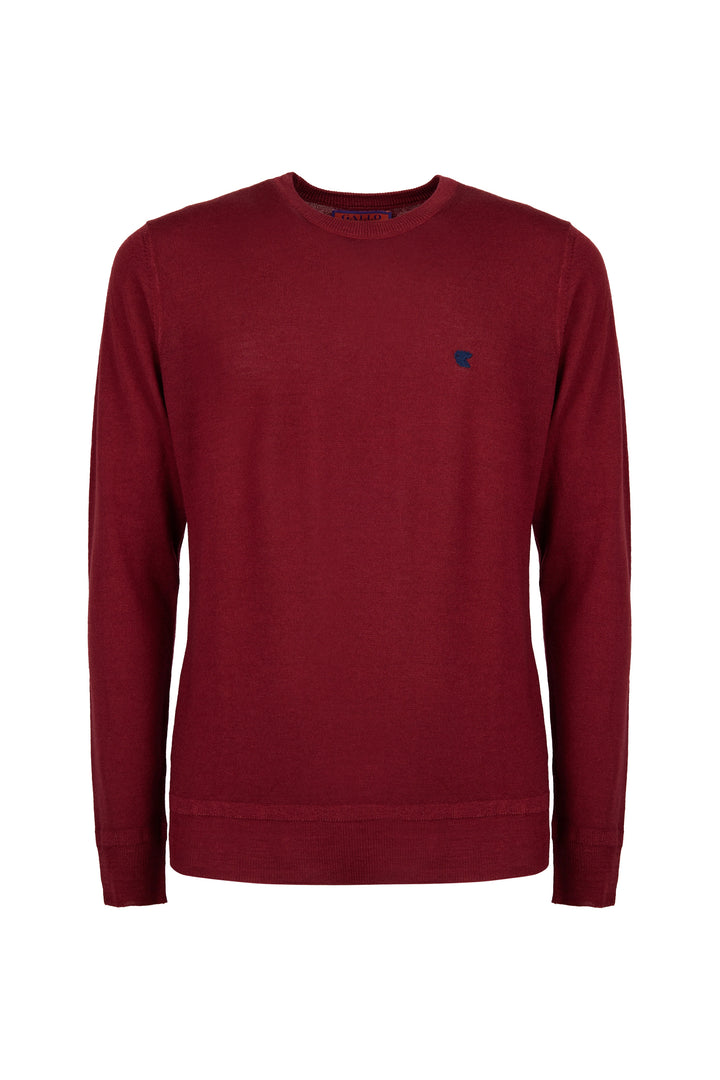 Pull girocollo bordeaux blu tinta unita