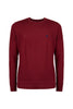 Solid color burgundy blue crew neck sweater