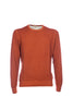 Maglia girocollo arancione in lana a micro-rilievo