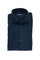 Dark blue velvet shirt with spread collar