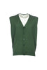 Gilet verde foresta in lana merino con bottoni