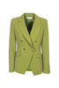 Blazer doppiopetto verde in tessuto tecnico