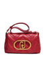 Eco-sustainable red quilted shoulder bag