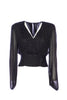 Black “FALENA” blouse in lurex jersey