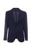 Unlined dark blue two-button jacket in virgin wool