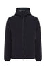 Bomber liscio blu grafite in primaloft con dettagli neri