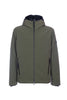 Bomber liscio verde oliva in primaloft con dettagli neri