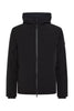 Bomber liscio nero in primaloft con dettagli neri