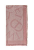 Kefiah rosé jacquard con logo