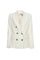 Blazer regular doppiopetto crema in velluto a coste