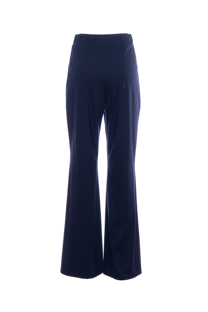 KAOS Pantalone flare impunturato blu notte in tessuto stretch - Mancinelli 1954