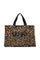 Shopping bag animalier marrone in panno