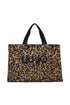 Shopping bag animalier marrone in panno