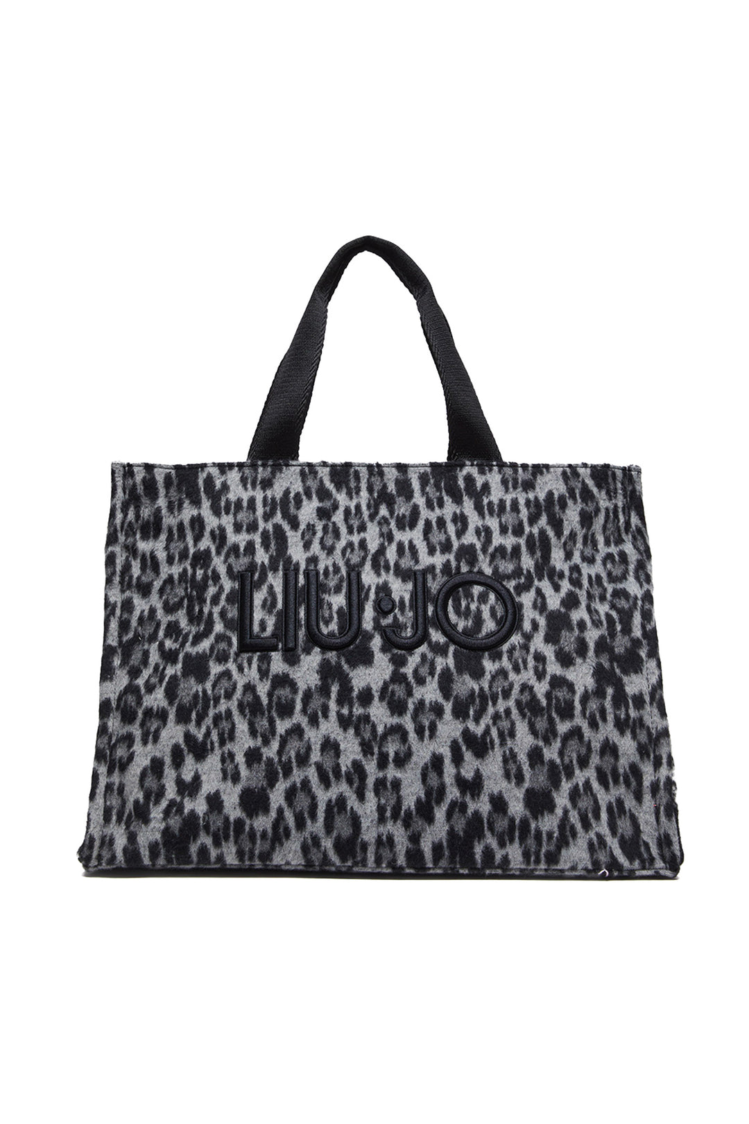 LIU JO Shopping bag animalier nero in panno - Mancinelli 1954