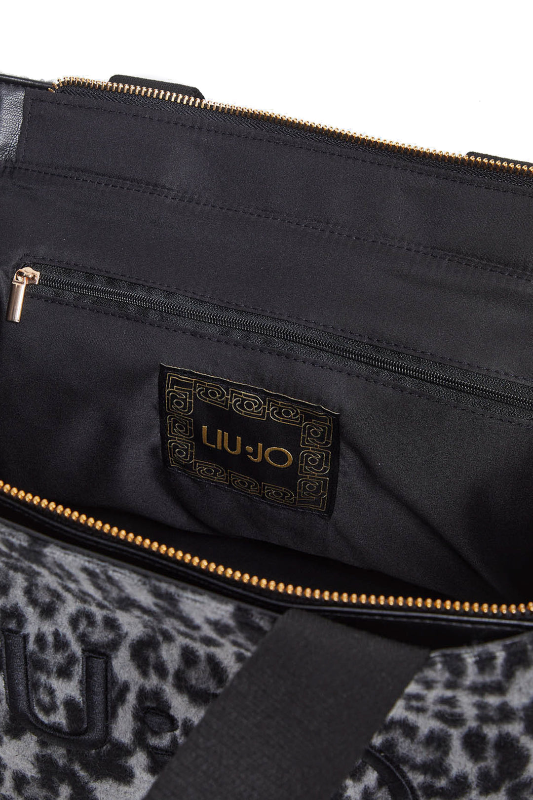 LIU JO Shopping bag animalier nero in panno - Mancinelli 1954