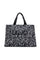 Shopping bag animalier nero in panno