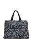 Shopping bag animalier nero in panno