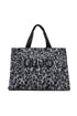 Shopping bag animalier nero in panno