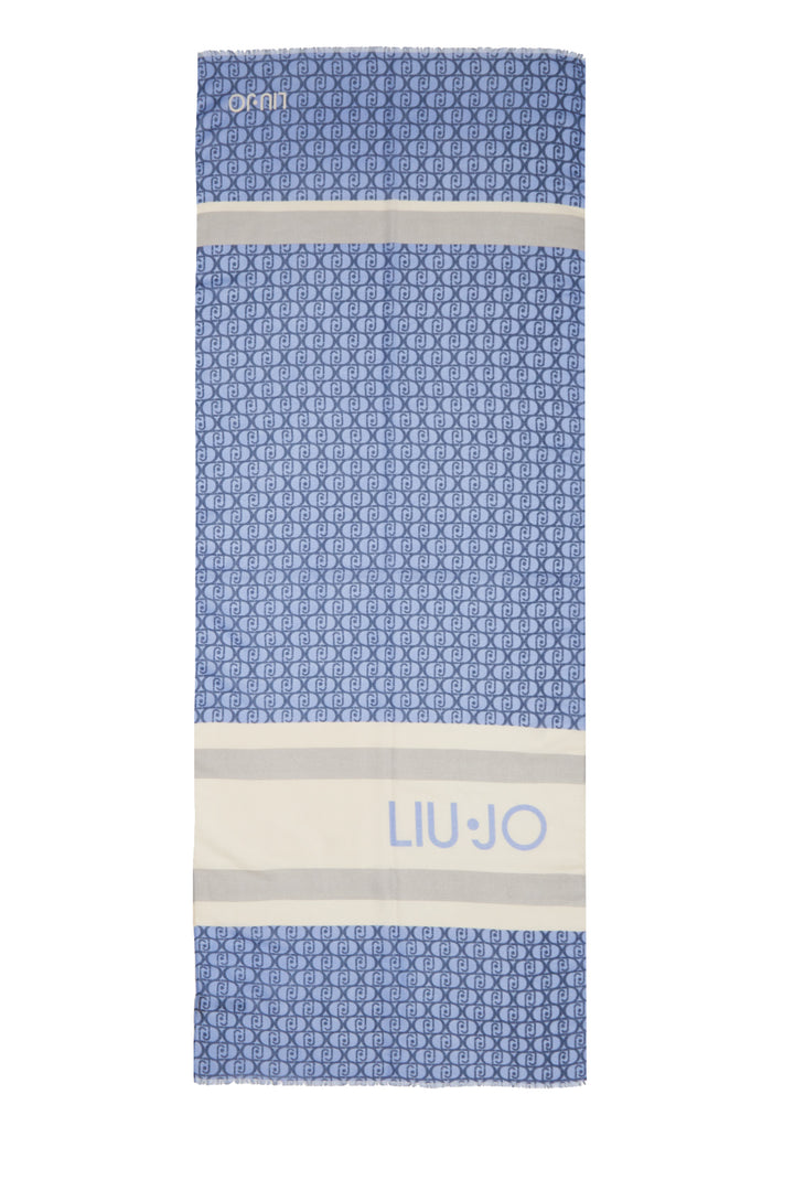 LIU JO Stola blu con logo stampato - Mancinelli 1954