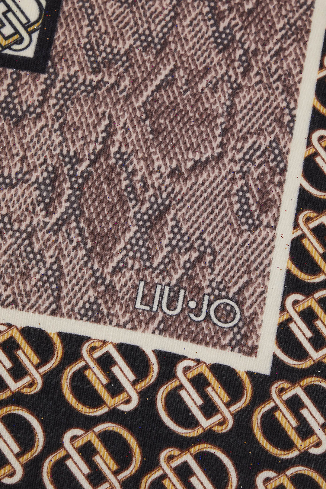 LIU JO Foulard beige in tessuto garzato con stampa - Mancinelli 1954