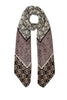 Foulard beige in tessuto garzato con stampa