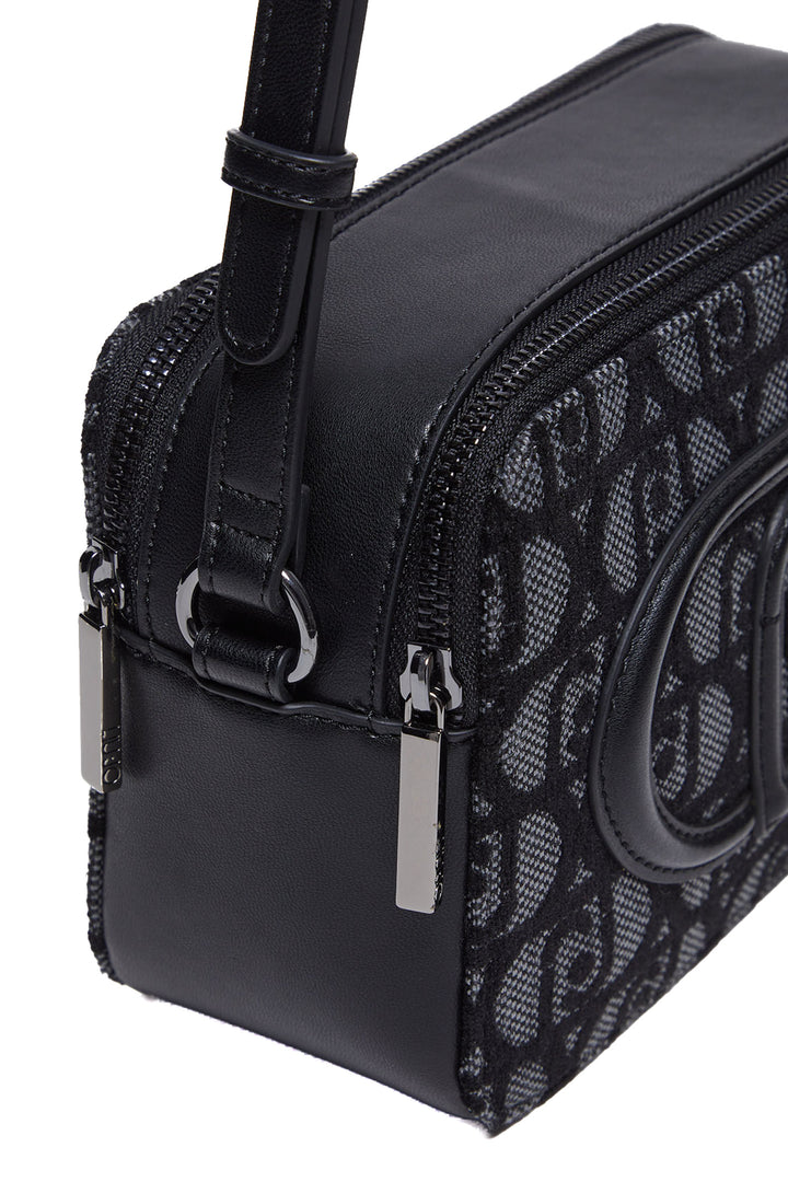 LIU JO Borsa a tracolla nero jacquard con logo - Mancinelli 1954