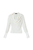 Blusa bianco latte in georgette con scollo a V