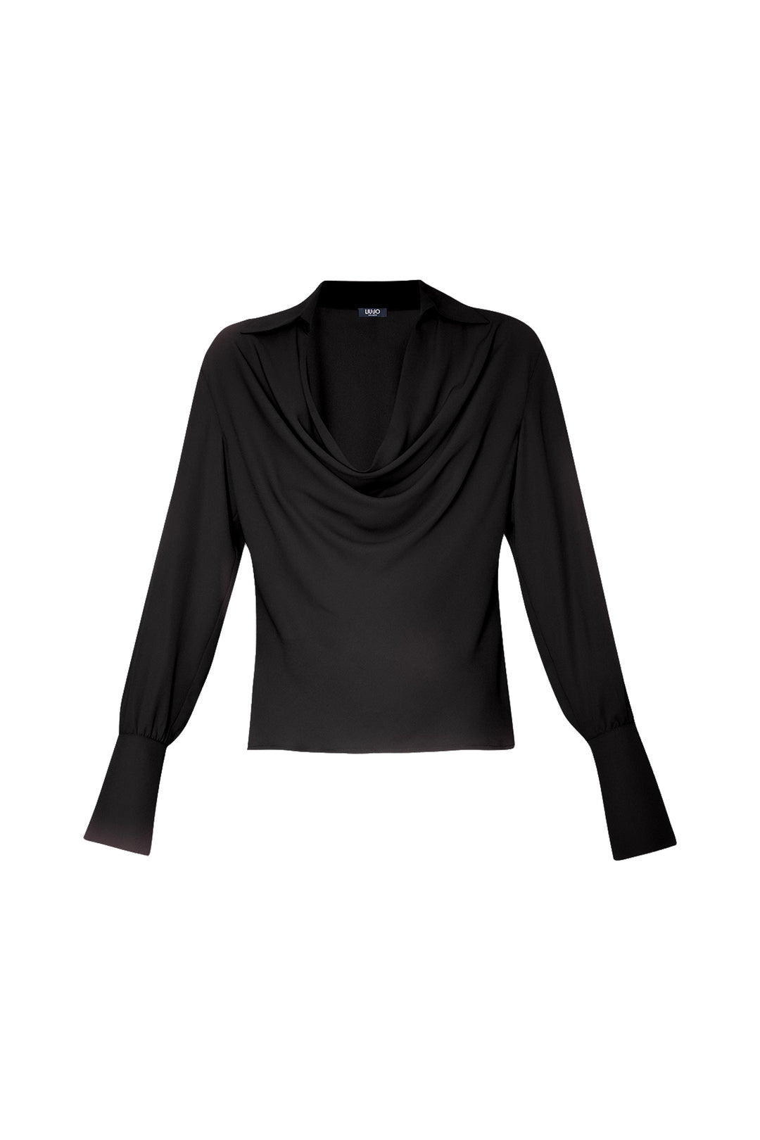 LIU JO Blusa nera in georgette con scollo a V - Mancinelli 1954