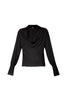 Blusa nera in georgette con scollo a V