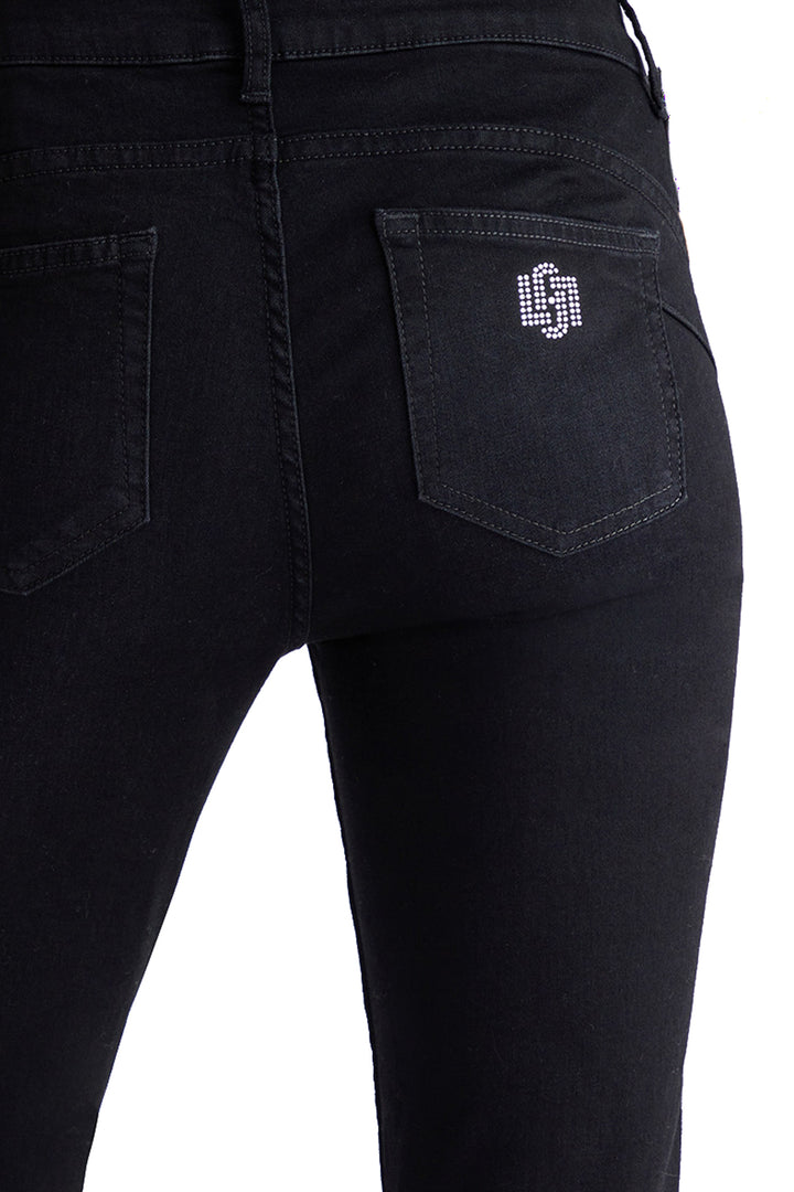 LIU JO Jeans skinny in denim nero di cotone stretch con bottoni - Mancinelli 1954