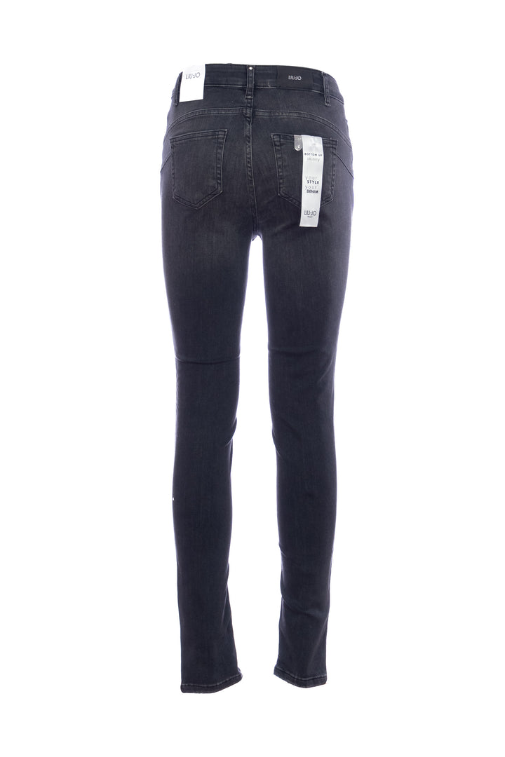 LIU JO Jeans skinny bottom up in denim nero di misto cotone stretch - Mancinelli 1954