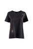 T-shirt “Daje” nera in cotone con logo e strass