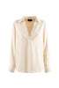 Blusa “Fancy” crema con scollo a V