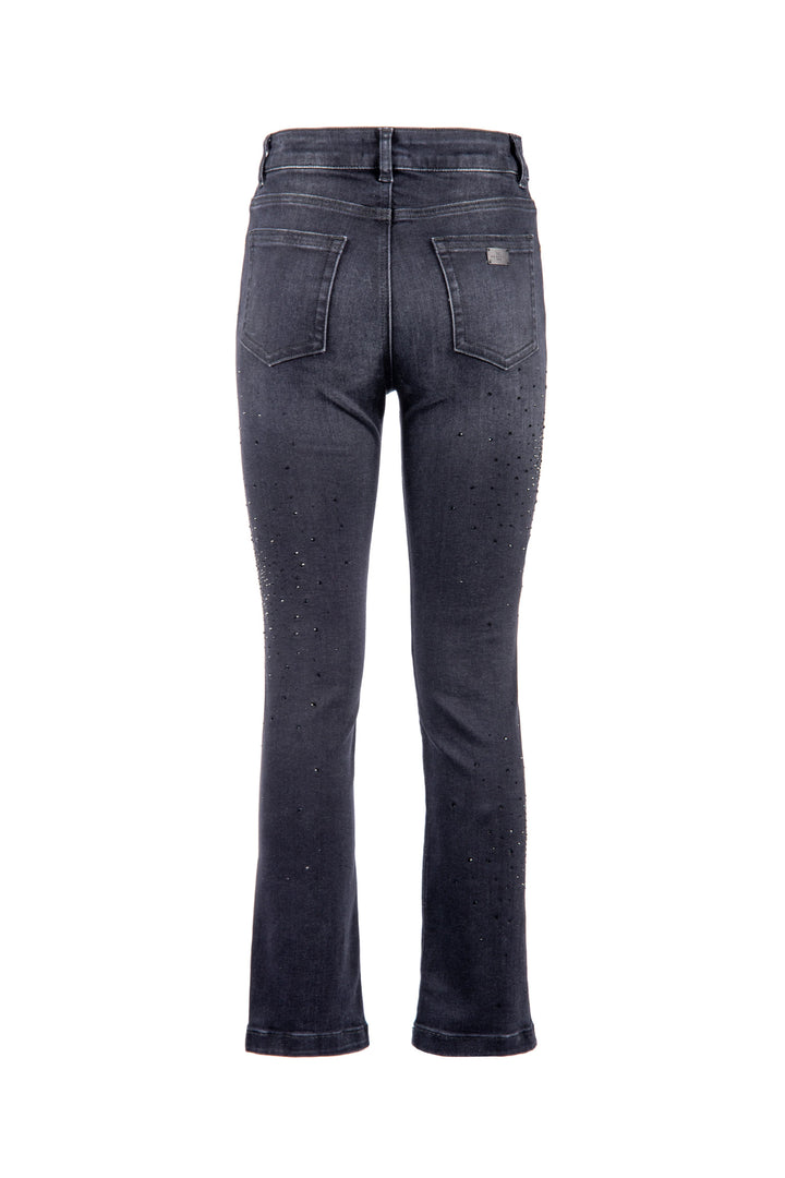 NENETTE Jeans “Shinebr” neri in denim superstretch con strass - Mancinelli 1954